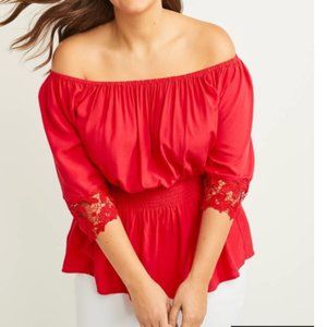 Lane Bryant crochet sleeve convertible top